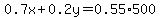 0.7x%2B0.2y=0.55%2A500