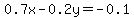 0.7x-0.2y=-0.1
