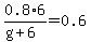 0.8%2A6%2F%28g%2B6%29=0.6