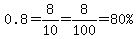 0.8=8%2F10=8%2F100=%2280%25%22