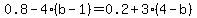 0.8-4%28b-1%29=0.2%2B3%284-b%29