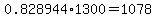 0.828944%2A1300+=+1078