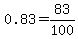 0.83+=+83%2F100