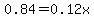 0.84=0.12x