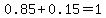 0.85%2B0.15=1.00