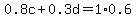 0.8c%2B0.3d=1%2A0.6