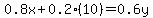 0.8x%2B0.2%2810%29=0.6y