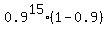 0.9%5E15%2A%281-0.9%29