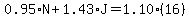0.95%2AN%2B1.43%2AJ=1.10%2816%29