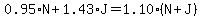 0.95%2AN%2B1.43%2AJ=1.10%28N%2BJ%29