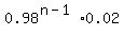 0.98%5E%28n-1%29%2A0.02