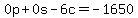 0p%2B0s-6c=-1650