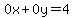 0x%2B0y=4