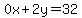 0x%2B2y=32