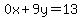 0x%2B9y=13