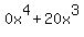 0x%5E4%2B20x%5E3