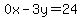 0x-3y=24