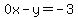 0x-y=-3