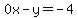 0x-y=-4