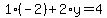 1%28-2%29%2B2%2Ay=4