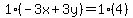 1%28-3x%2B3y%29=1%284%29