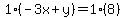 1%28-3x%2By%29=1%288%29