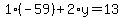 1%28-59%29%2B2%2Ay=13