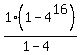 1%281-4%5E16%29%2F%281-4%29