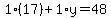 1%2817%29%2B1%2Ay=48