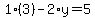 1%283%29-2%2Ay=5