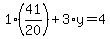 1%2841%2F20%29%2B3%2Ay=4