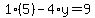 1%285%29-4%2Ay=9