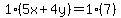 1%285x%2B4y%29=1%287%29