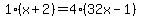 1%28x%2B2%29=4%2832x-1%29