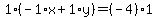 1%2A%28-1%2Ax%2B1%2Ay%29=%28-4%29%2A1