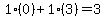 1%2A%280%29%2B1%2A%283%29=3