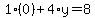 1%2A%280%29%2B4%2Ay=8