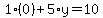 1%2A%280%29%2B5%2Ay=10