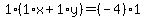 1%2A%281%2Ax%2B1%2Ay%29=%28-4%29%2A1
