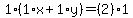 1%2A%281%2Ax%2B1%2Ay%29=%282%29%2A1