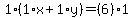 1%2A%281%2Ax%2B1%2Ay%29=%286%29%2A1