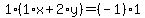 1%2A%281%2Ax%2B2%2Ay%29=%28-1%29%2A1