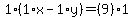 1%2A%281%2Ax-1%2Ay%29=%289%29%2A1
