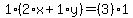 1%2A%282%2Ax%2B1%2Ay%29=%283%29%2A1