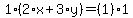 1%2A%282%2Ax%2B3%2Ay%29=%281%29%2A1