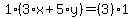 1%2A%283%2Ax%2B5%2Ay%29=%283%29%2A1