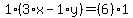1%2A%283%2Ax-1%2Ay%29=%286%29%2A1