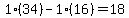 1%2A%2834%29-1%2A%2816%29=18