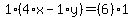 1%2A%284%2Ax-1%2Ay%29=%286%29%2A1