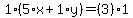 1%2A%285%2Ax%2B1%2Ay%29=%283%29%2A1